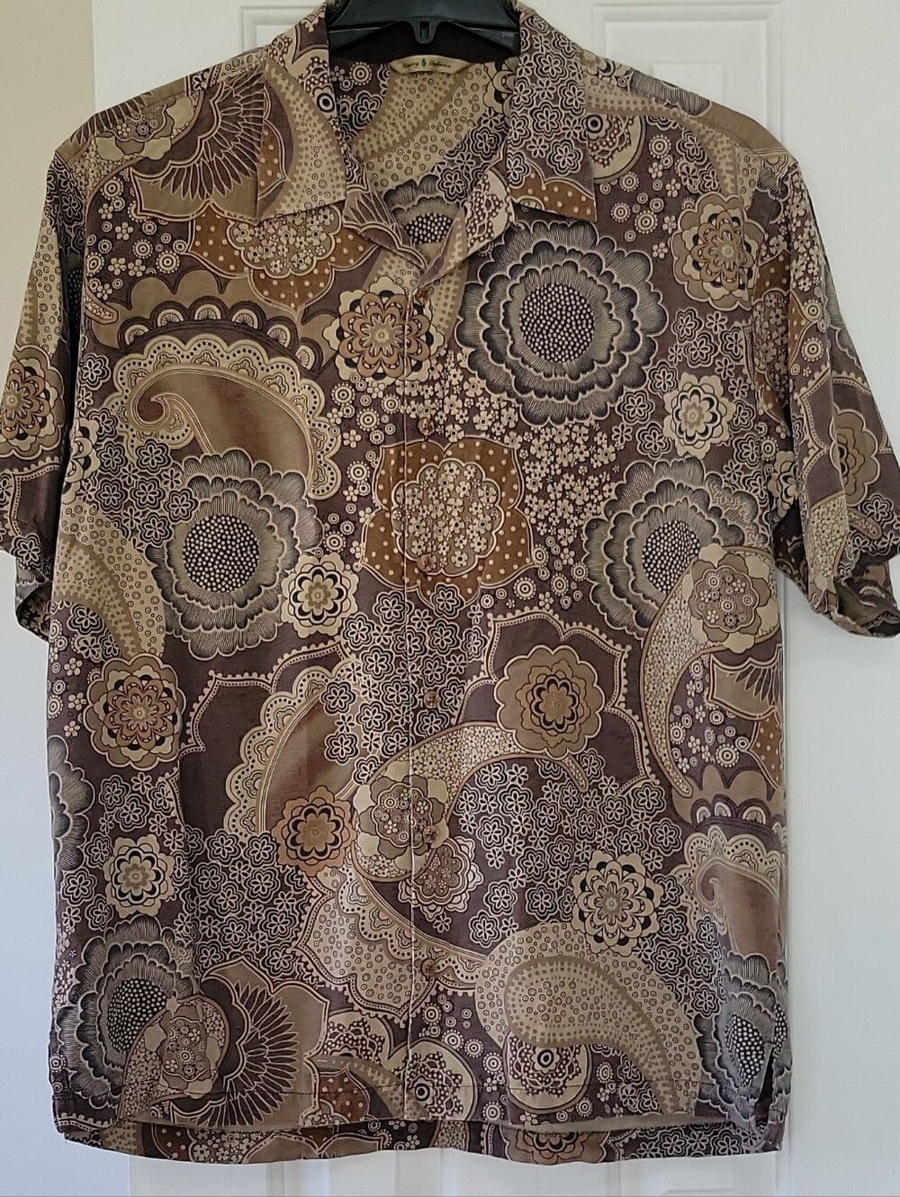 Tommy Bahama Men’s XL 100% Silk  Floral Paisley Y2K Boho Resort Hawaiian Shirt